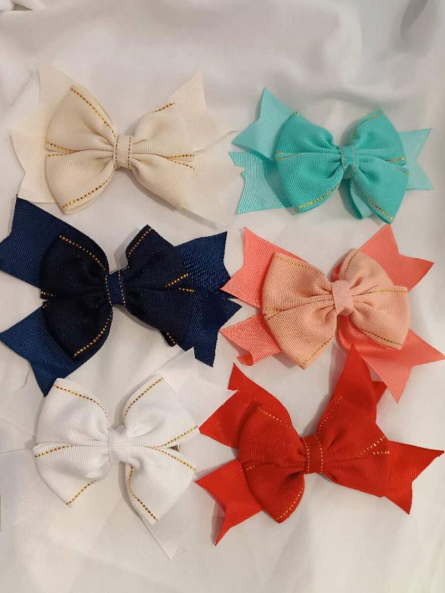 6PCS Laços de cabelo infantil no bico de pato, lacos para ,menina