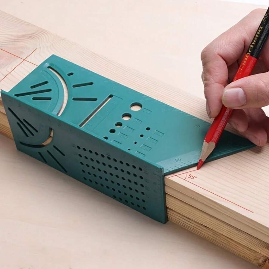 1 pièce Règle de positionnement en bois 3D multifonctionnelle avec coins arrondis - Construction en résine ABS