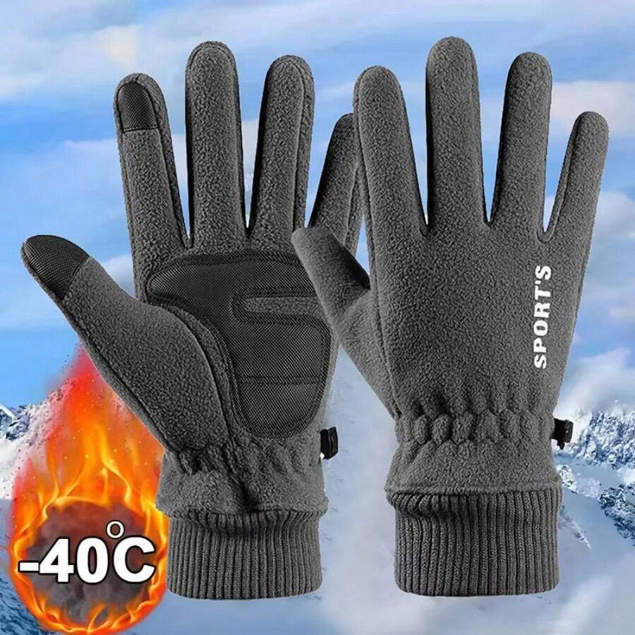 Women's Winter Ski Gloves Men Cycling Bike Gloves Thermal Polar Fleece Gloves Cold Wind Waterproof TouchScreen Warm Skiing Mitten