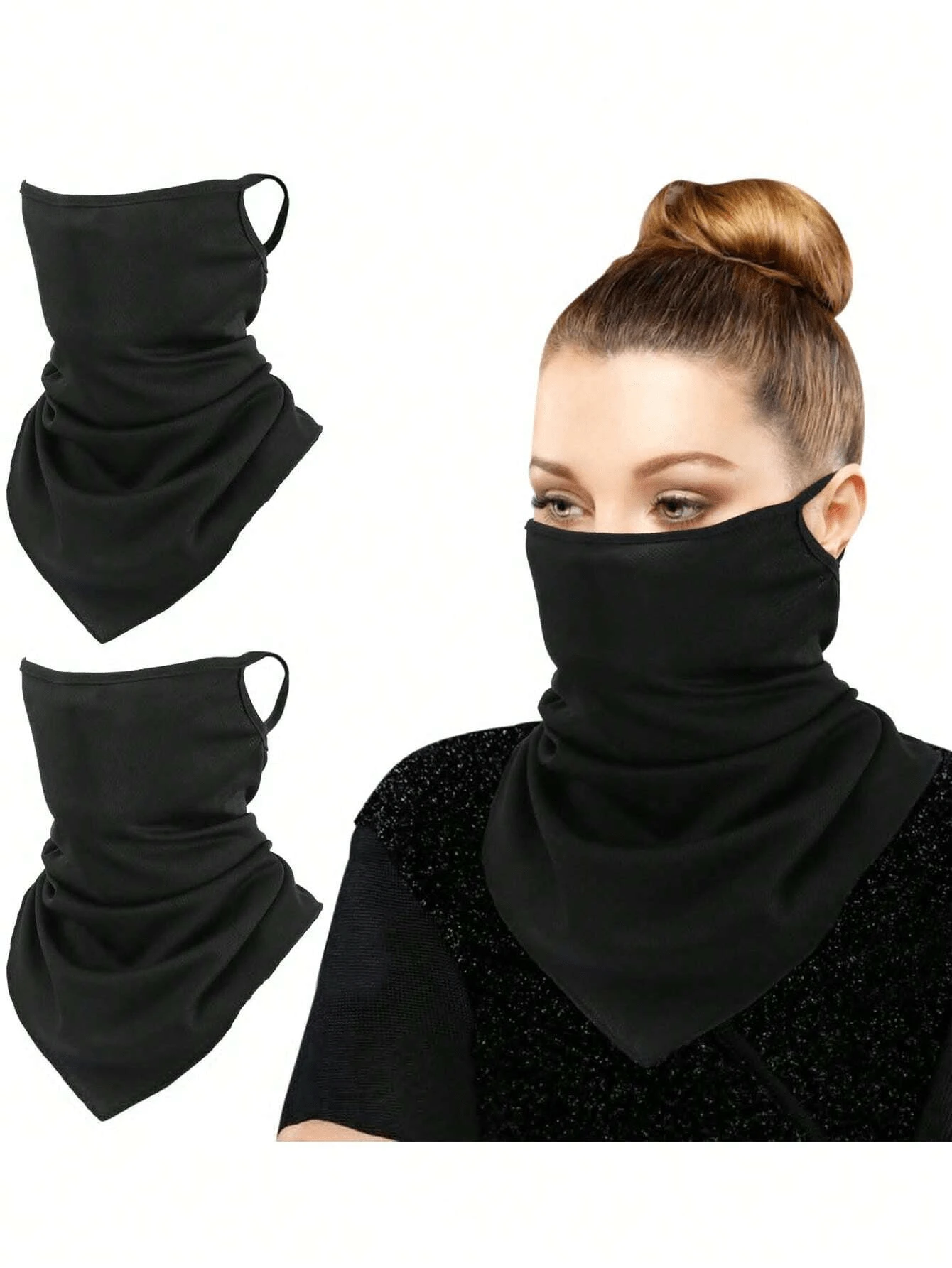 Scarf Mask Headband With Earring, Neck Gaiter Balaclava Cap, Dust-Proof UV Protection Outdoor Face Cover For Men Ski Masks