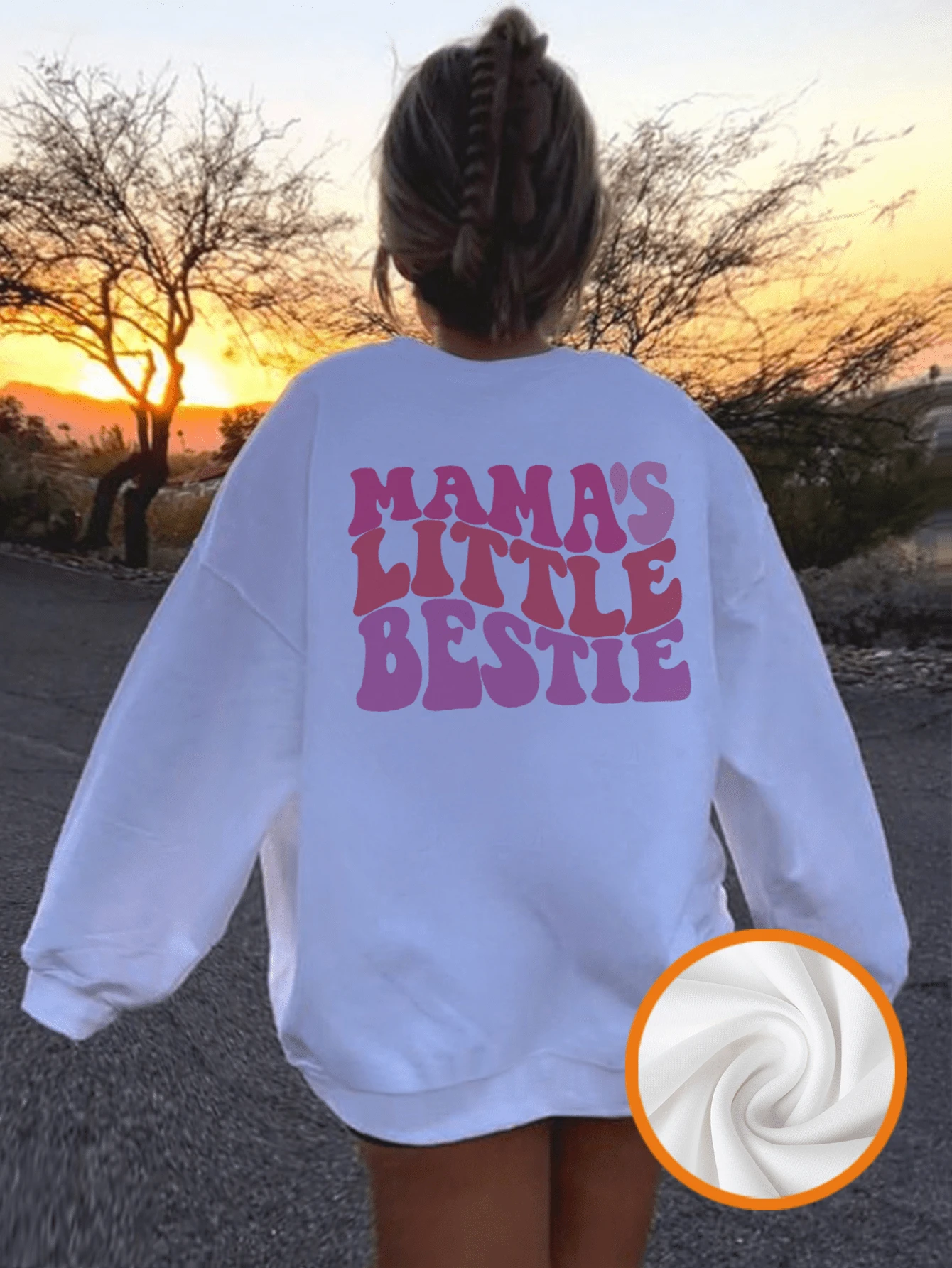 1 pièce Sweat-shirt-shirt ample décontracté à col rond imprimé pour filles, vêtement étudiant de automne/hiver à manches longues - série de sweats à capuche ultime pour chaque jeune