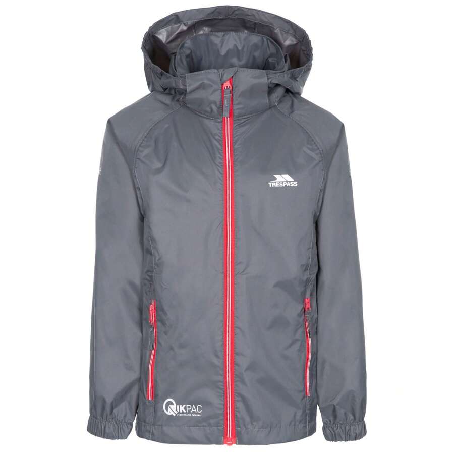Trespass Kurtka Qikpac X Unisex Packaway dla dzieci/dzieci (Flint)