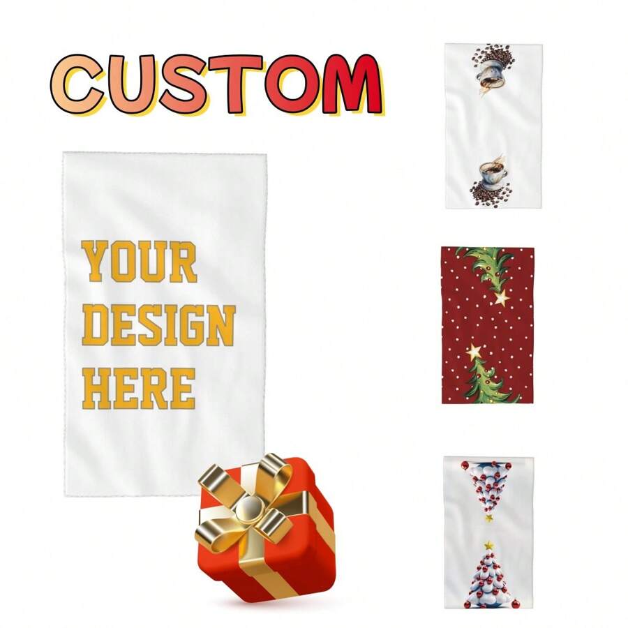 2pcs, 18x26in, Customized Multi-Color Hand Towels, Soft And Suitable For Wiping Hands And Plates, Personalized Decoration For Kitchen, Living Room, Dining Room And Themed Parties