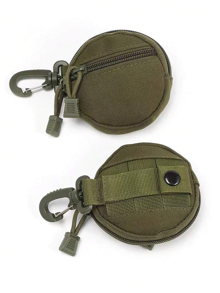 1 pieza Bolsa de almacenamiento portátil e impermeable para audífonos con estilo simple, llavero con gancho mosquetón, accesorio para exteriores para hombre, billetera, billetera mini, monedero, monedero