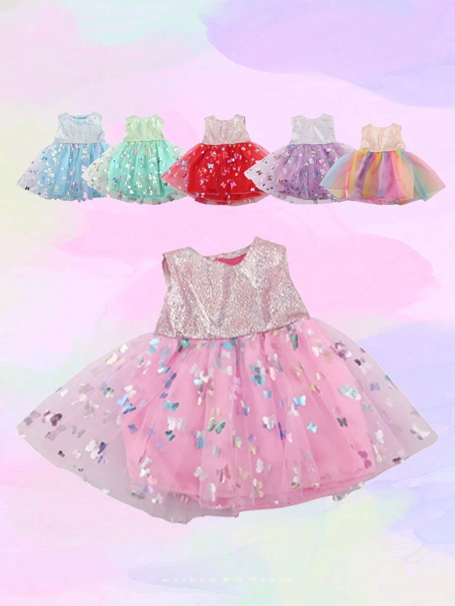 1 pieza Vestido de muñeca - Vestido con falda esponjosa de tul con moño, apto para muñecas American Girl de 18 pulgadas (la muñeca no está incluida), muñecas Reborn de 43 cm, regalo perfecto para niñas, ropa de muñeca, muñeca Reborn, ropa de muñeca Reborn