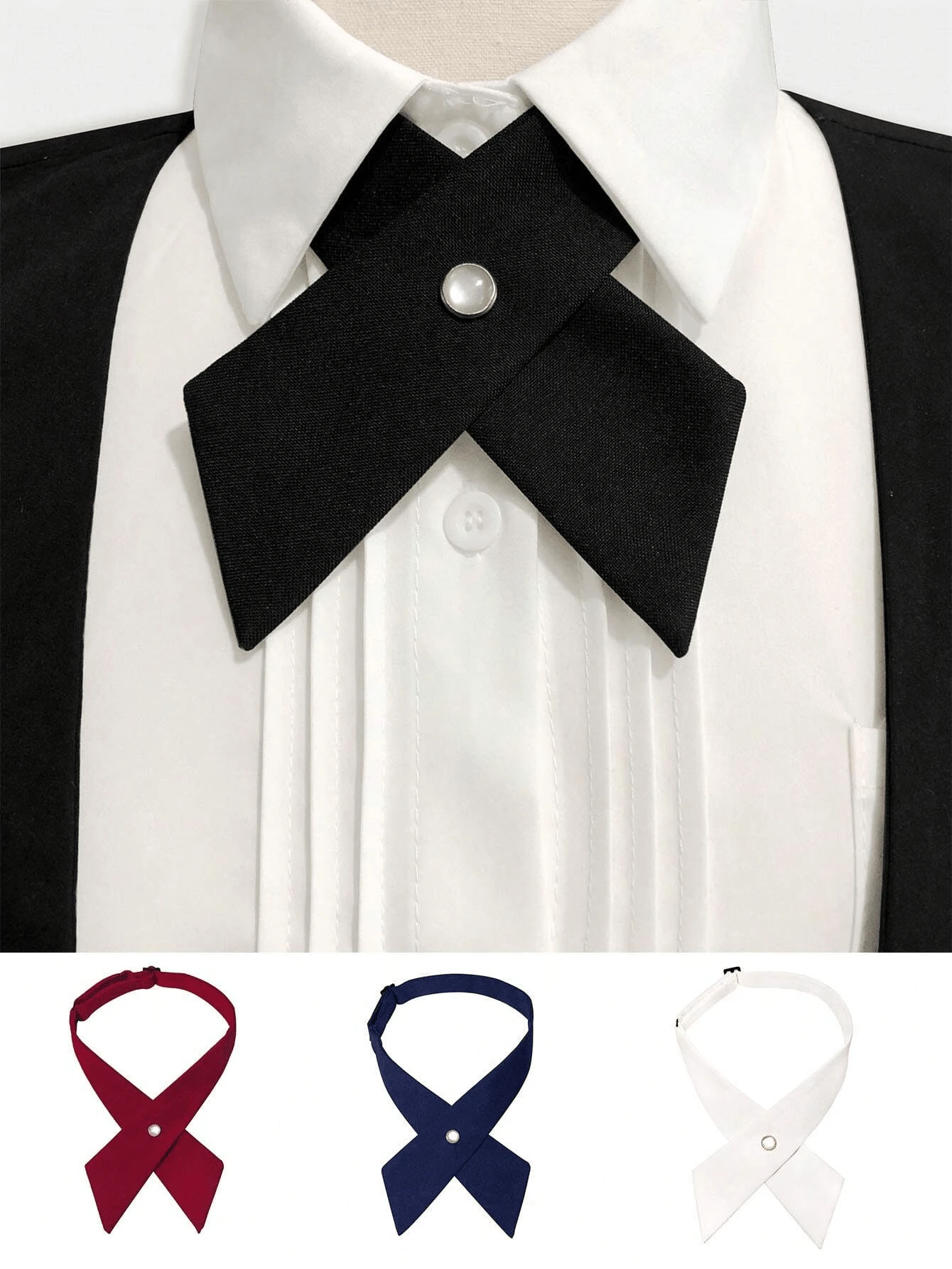 Gravata masculina transversal, gravata borboleta formal simples de cor sólida, adequada para escola, recepção, banquete e outras ocasiões