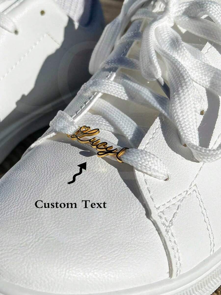 Custom Name Shoe Buckle In Gold Silver Gold | AF.1 Shoelace Clip | 1 Pair Of Personalized Name Shoe Buckle 