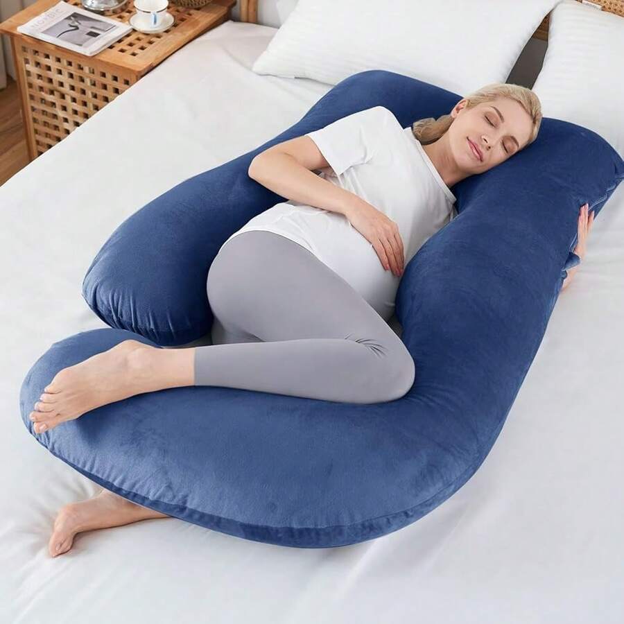 JOLLYVOGUE Cooling Pregnancy Pillows For Sleeping, U Shaped Full Body Pillow Pregnant Pillow, Maternity Pillow For Pregnant Women, Pregnancy Must Haves, Grey