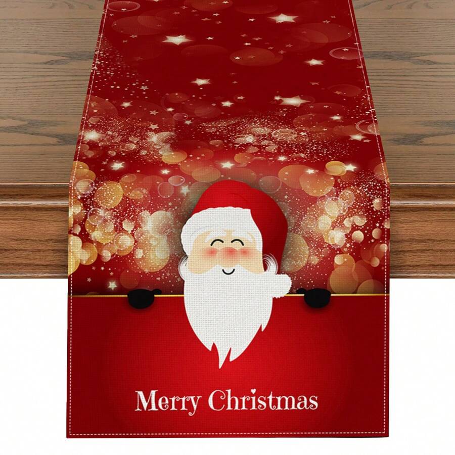 Santa Claus Table Runner, Christmas Party Dining Table Cloth Decoration, Christmas Gift