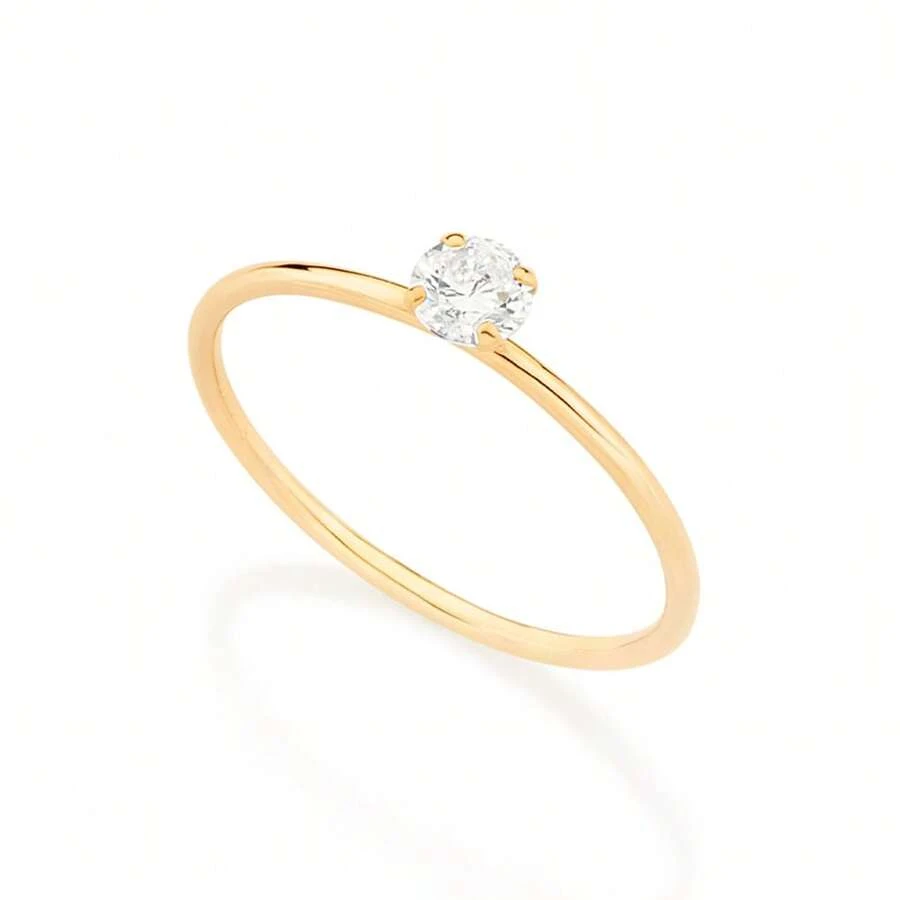 WHITE Gold Plated Solitaire Ring; 513053 Rommanel
