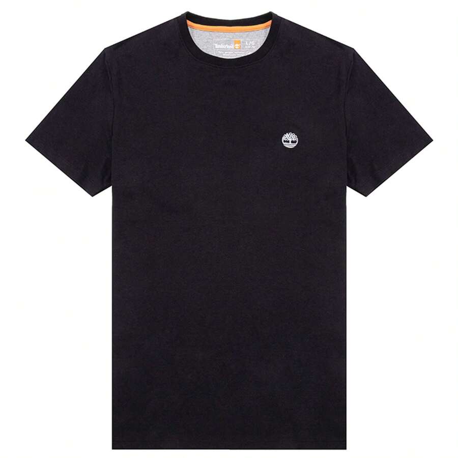Timberland Camiseta para hombre, informal, para exteriores, deportiva, holgada, cómoda, manga corta/nuevo estilo con cuello trasero, color sin contraste/recomendado tomar una talla más grande A2EKJ001 (nota: nuevo estilo con cuello trasero, color sin contraste)