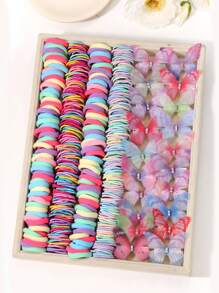 260 Ensemble d'attaches à cheveux avec pince à cheveux papillon