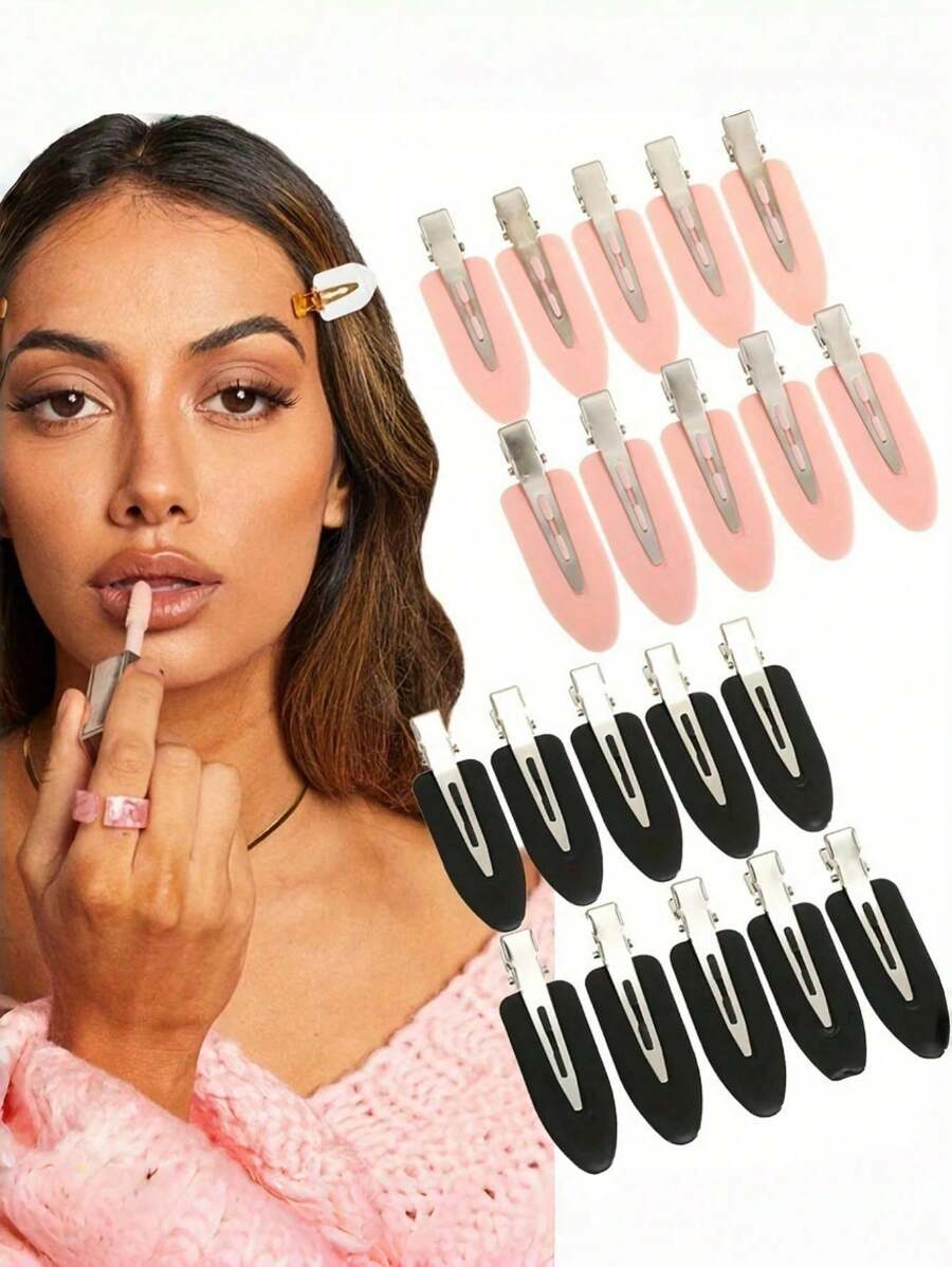 Set de 10 piezas de pasadores de cabello sin doblez, sin costuras, para el flequillo, accesorios de maquillaje y lavado de cara, para peinado de mujeres y niñas