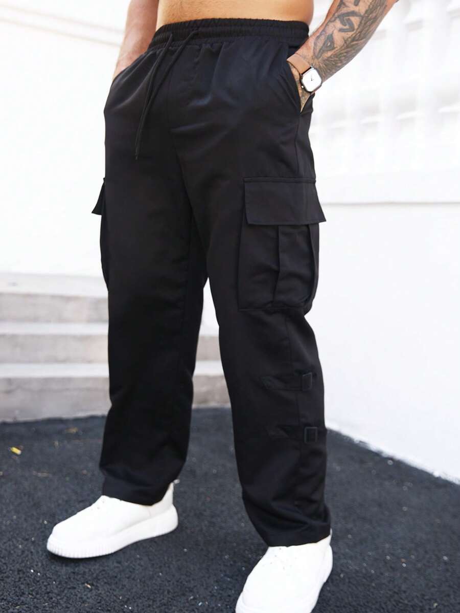 Pantalon casual pour hommes avec poche avant attachée, ourlet à cordon minimaliste
