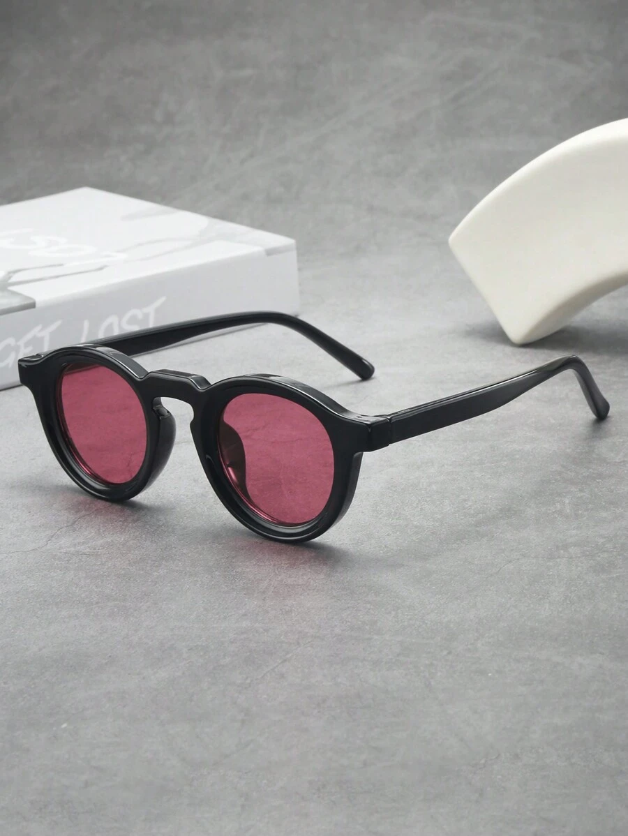 1 pereche ochelari de soare unisex vintage cu ramă rotundă minimalistă (potriviți pentru condus, călătorii, vacanță, activități casual în aer liber, utilizare zilnică) pentru vacanță de vară la plajă, în aer liber, călătorii