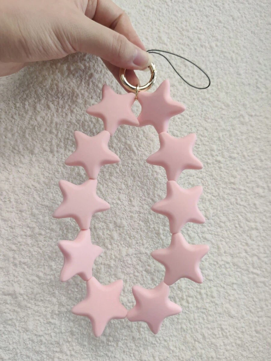 1pc Colorful Silicone Star Shaped Fashion Accessory, Bag Pendant, Car Decor, Keychain, Mobile Phone Chain For Women Gifts For Mother, Family, Friends, Birthday, Holiday Phone Charm