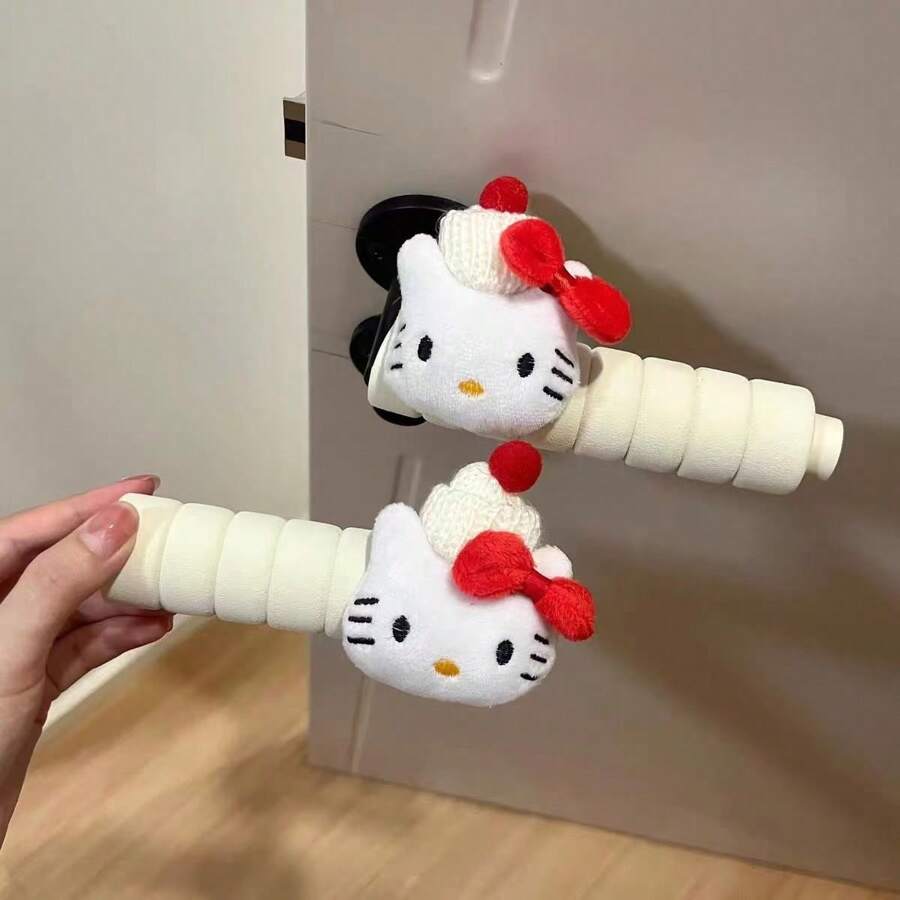 Sanrio 1-2pcs Door Handle Cover - Y2K Kawaii Style, Anti-Collision And Anti-Static Wall Protector Sleeve, Suitable For Home Decoration, Perfect For Bedroom And Living Room