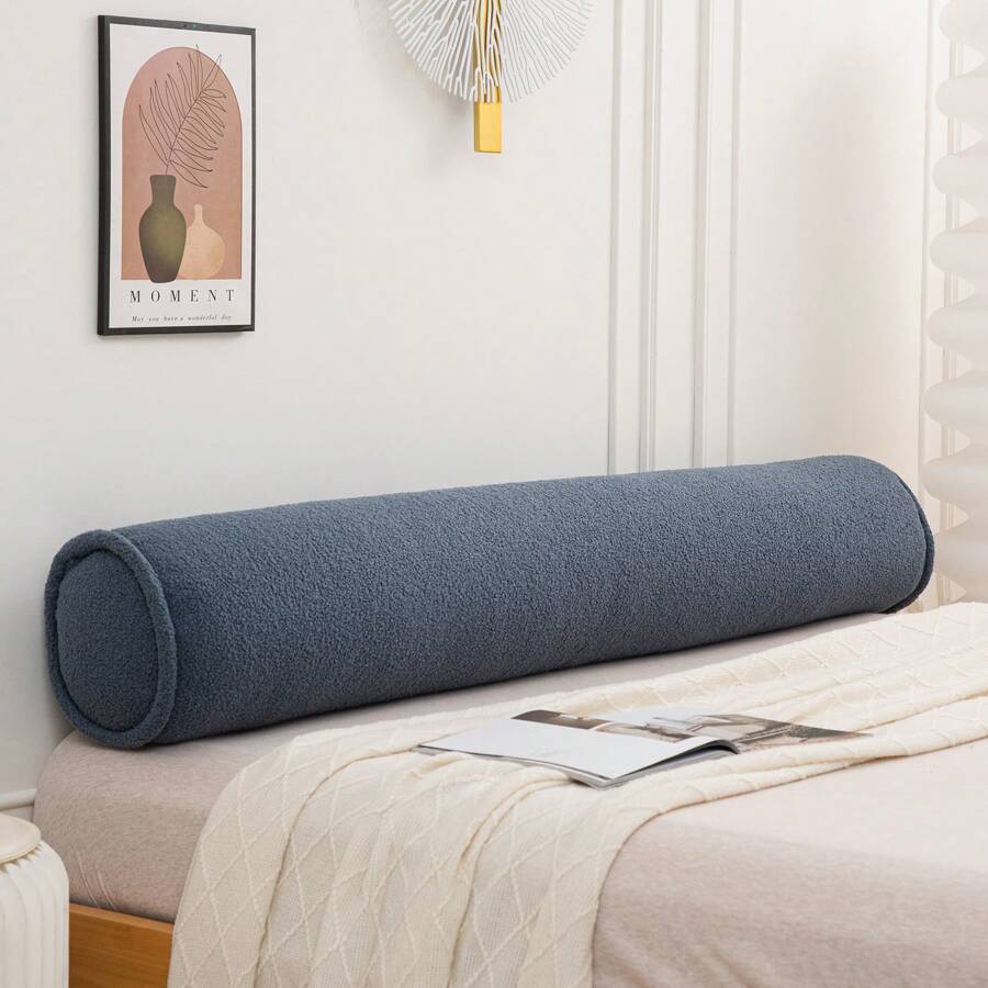 Fluffy Teddy Fleece Full Body Pillow Soft Long Bed Pillow With Removable Washable Cover For Side Sleeper