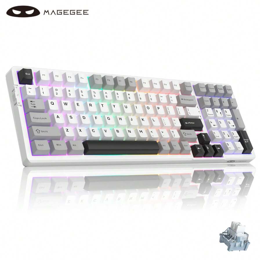 Magegee Light Wireless Mechanical Gaming Keyboard Gasket Hot Swappable Custom Keyboard Rgb