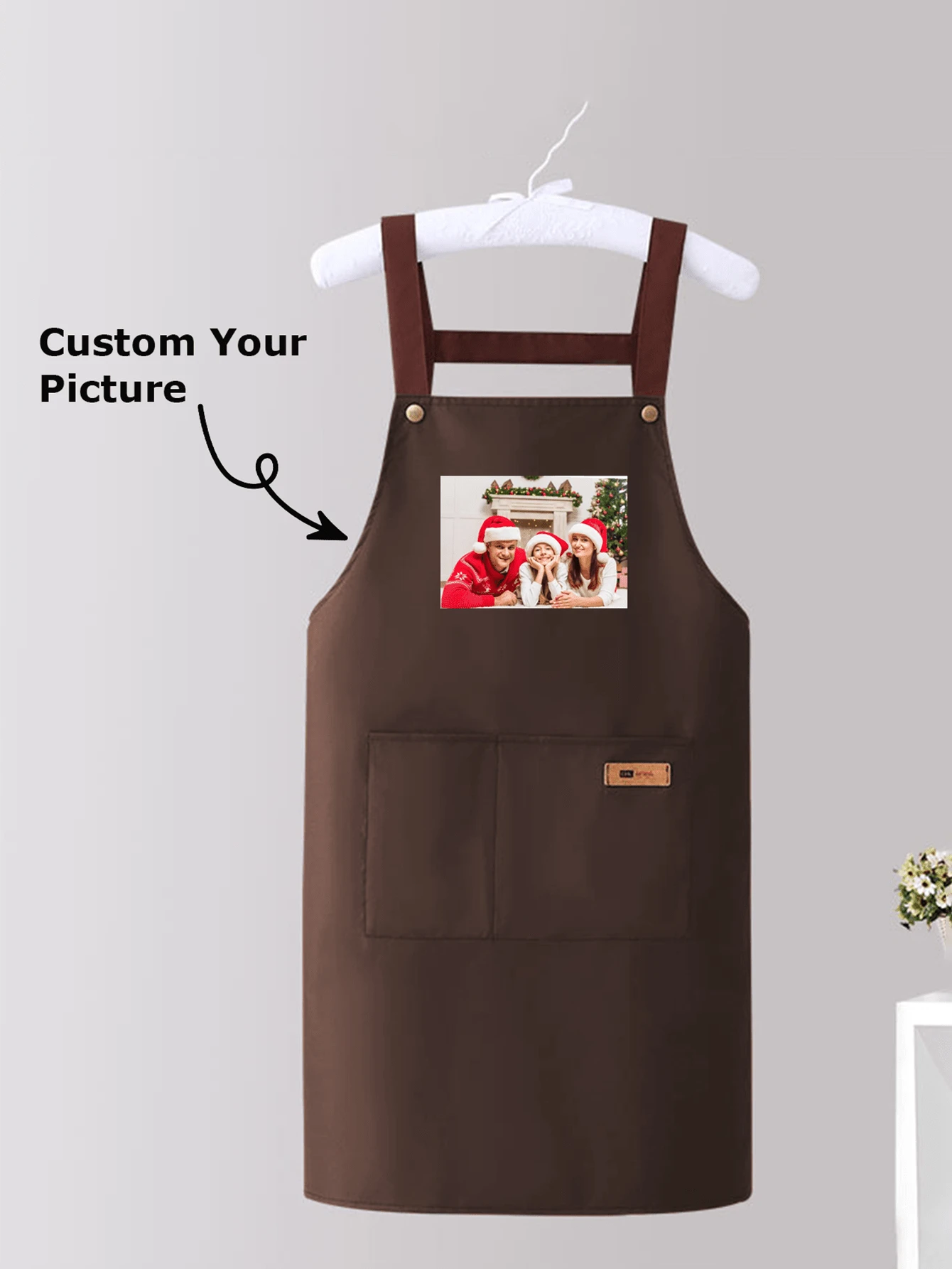 1 Personalized Cooking Apron, Customized Picture Chef Apron, Kitchen Accessories Customized, Unique, Personalized Ideal Gift For Him/Her, Boyfriend, Girlfriend, Dad, Mom, Family, Friends, Suitable For Anniversary, Valentine's Day, Birthday, Mother's Day, Children's Day, Father's Day, Wedding, Christmas