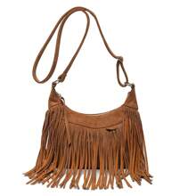 NYXIA Bolso tipo hobo NYXIA con flecos y borlas vintage, bolso bandolera bohemio retro, bolso y bolso de hombro hippie grunge para mujeres