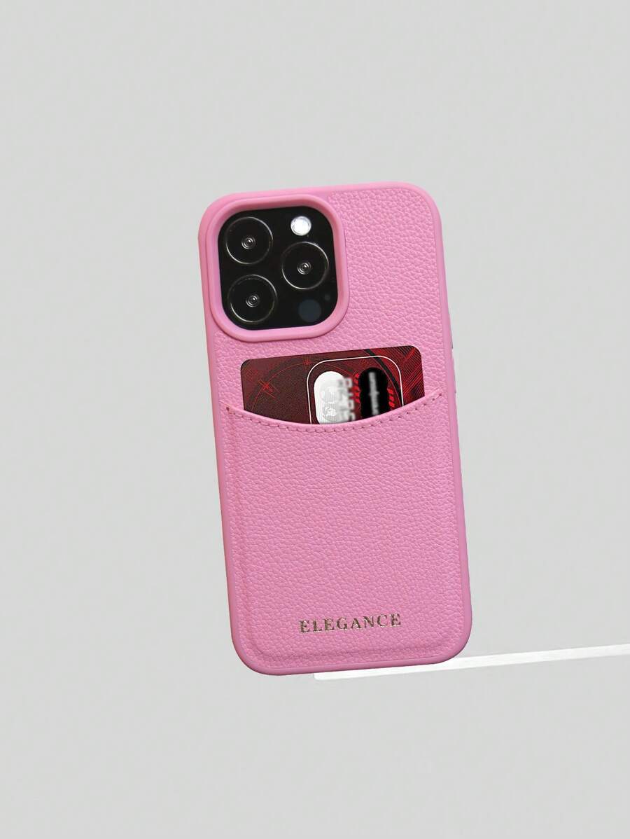 Apple 1 rosa Mode Kartenetui Anti-Rutsch PU Leder Ständer Handyhülle kompatibel mit IPhone16 15 14 13 12Pro Max Plus