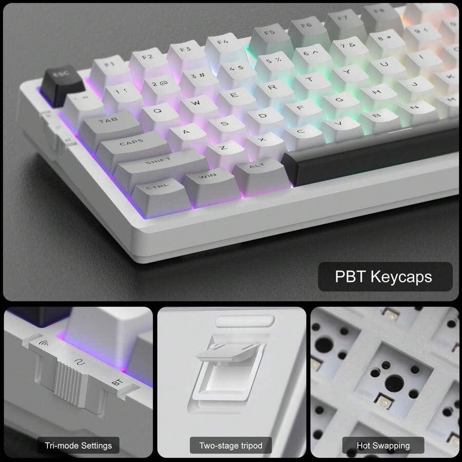 Magegee Light Wireless Mechanical Gaming Keyboard Gasket Hot Swappable Custom Keyboard Rgb