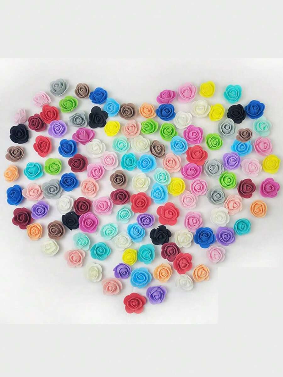 50/100/200/300/400/500pcs Miniature Foam Rose Heads, Artificial Foam Fake Flowers In Bulk For DIY Crafts, Wedding Bouquets, Baby Shower, Party Table Decorations, Home Decor, Garden Decor