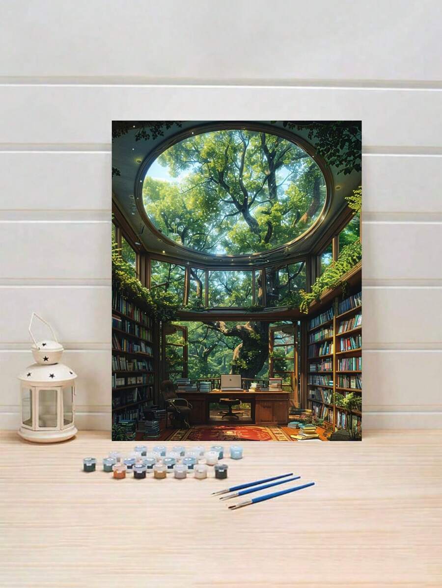 1 Set Kit de pintura por números DIY para sala de lectura privada, obra de arte elaborada con esmero que expresa tu personalidad, elige 1 para decorar tu espacio, 40*50CM