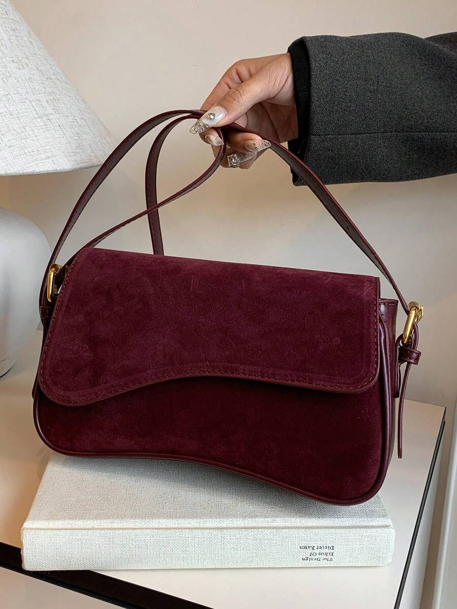 1 pieza Mochila/Bolso de hombro/Bandolera mate de unicolor para mujer