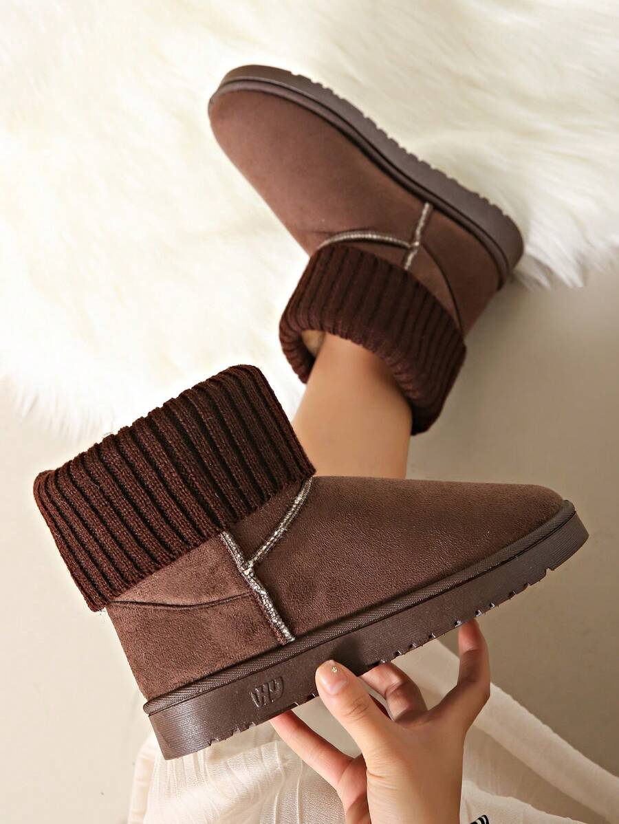 Women's Thick Wool Lining Snow Boots, Warm, Comfortable & Anti-Slip, Suitable For Outdoor Activities & Work, Autumn/Winter