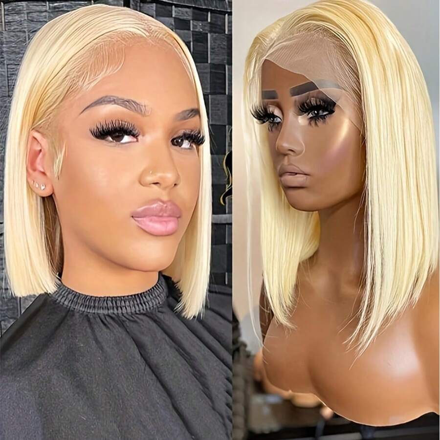 Short Bob Wigs 613 Blonde Bob Wig Human Hair 13X4 HD Lace Front Wigs Human Hair For Women 180% Density 8-16INCH Blonde Short Bob Wig