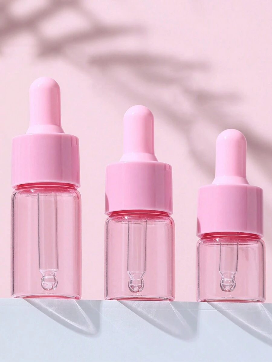 1 Peça/3 Peças Frascos Conta-Gotas de Vidro Rosa 5ml 10ml 15ml 20ml, Tampa de Macaron, Soro, Óleo Essencial de Perfume, Mini Portátil Viagem, Conta-Gotas Ocular, Frascos de Vidro Recarregáveis