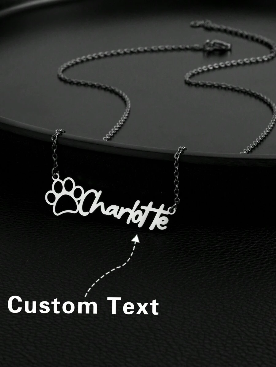 Collar personalizado con diseño de garra de gato de lujo, elegante, versátil y sexy, con corte del nombre personalizado. Regalo para amigos, familiares, cumpleaños, vacaciones, aniversarios, adecuado para fiestas y salidas a la calle.