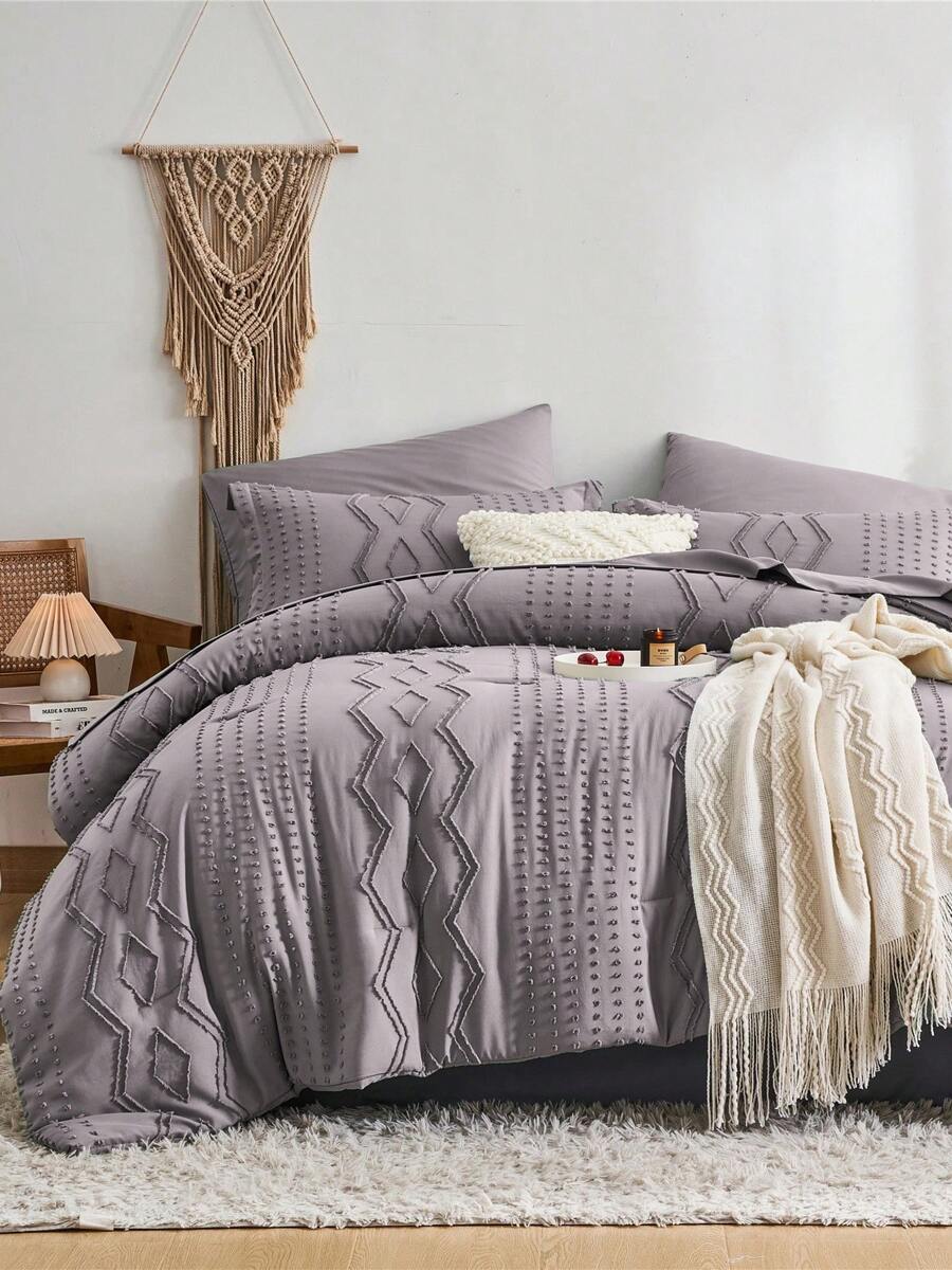 7 Piece Bed In A Bag Bed Comforter Set Queen, Boho Tastefully Tufted Comforter And Sheet, Pillowcase Set, Soft Microfiber, Comfortable And Warm Bedding Set, Bedroom Decor For All Seasons, Ideal Gift