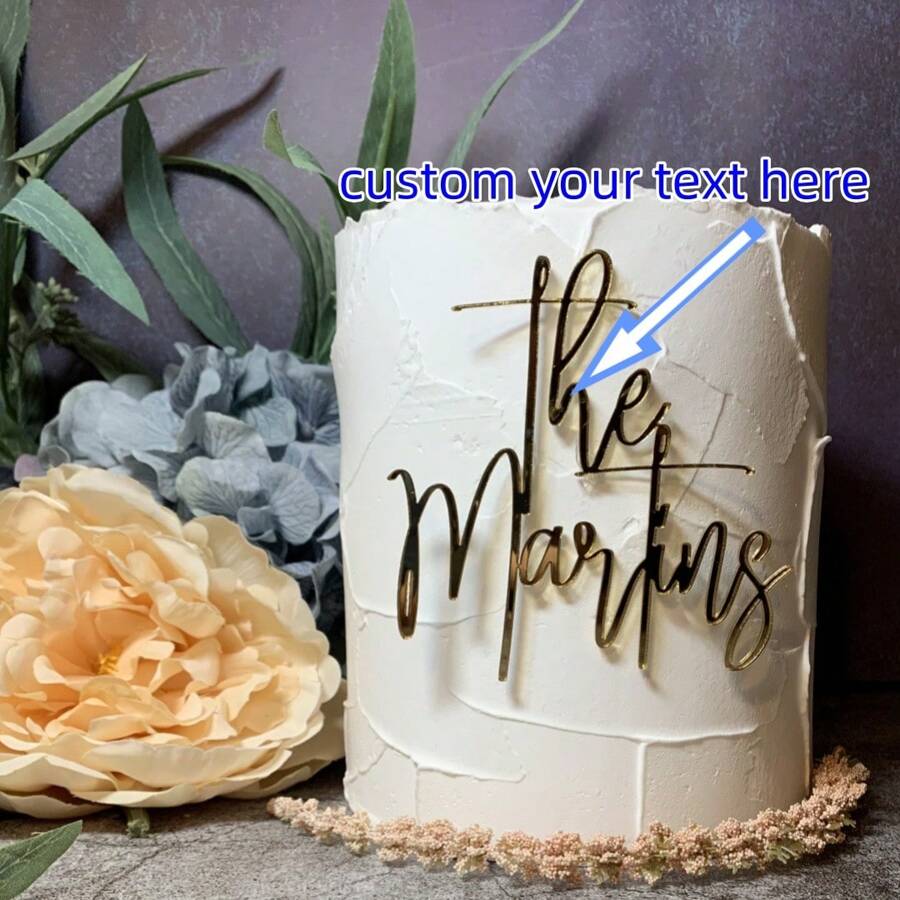 Customized Birthday Cake Decoration Banner, Happy Birthday Cake Decor, Personalized Acrylic, Suitable For Any Occasion, Birthday Anniversary Celebration, Family & Friends Gathering, Customized Design