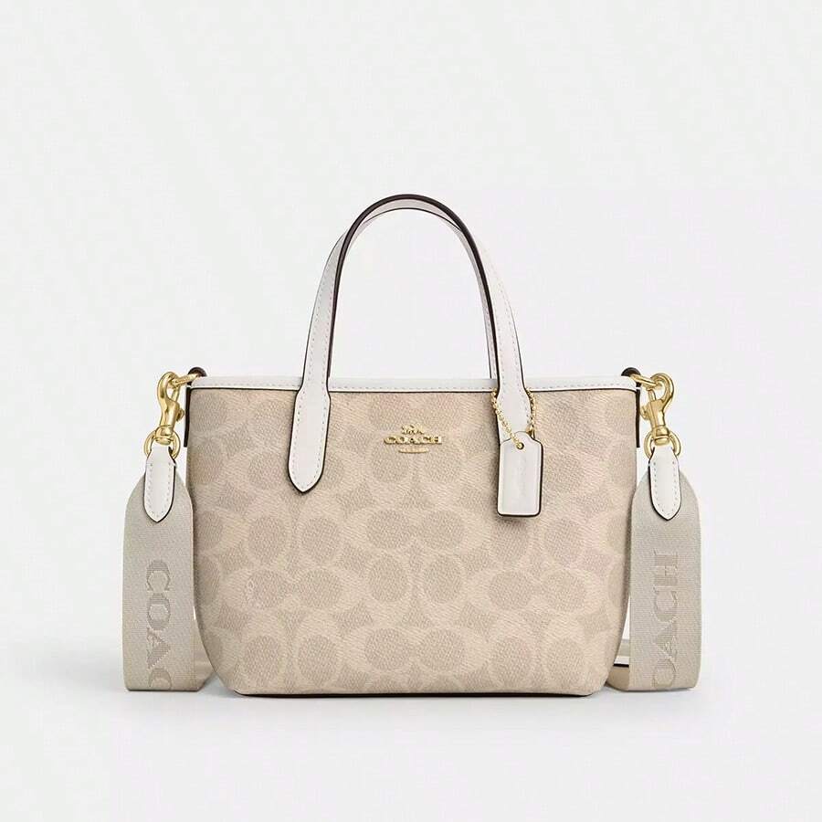 Coach City Mini Tote Bag Handbag In Signature Canvas Crossbody Bags For Women Purses And Bags Women Bag Gift With Detachable Strap,CW032