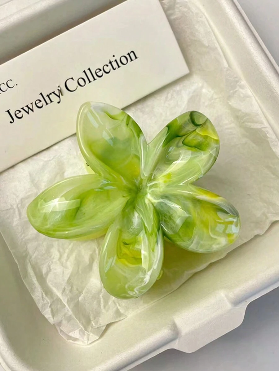 1 szt. Damska zielona ombre kwiatowa konstrukcja Extra Large 8 cm/3,15 cala Lekka plastikowa spinka do włosów, modna i uniwersalna, wysokiej jakości elegancka minimalistyczna jednokolorowa spinka do włosów, odpowiednia na co dzień, na imprezę, do pracy, na wakacje, do stylizacji włosów, mycia twarzy, makijażu, dopasowująca się do stroju spinka do włosów na dzień św. Patryka spinki do włosów spinki do włosów spinki do włosów spinki do włosów spinki do włosów spinki do włosów spinki do włosów