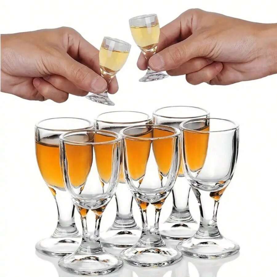 6pcs/Set Mini Sake Cups - 0.37oz Reusable Insulated Glass Sake Cups, Multipurpose, Birthday, Christmas, New Year Gift