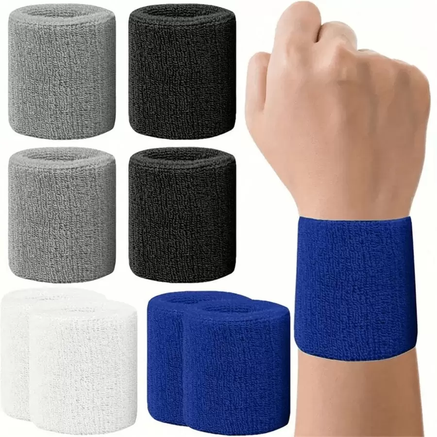 1 Pair Of Sweat-Absorbent, Breathable Sports Wristbands For Exercise, Football, Basketball, Running Gym Accessories