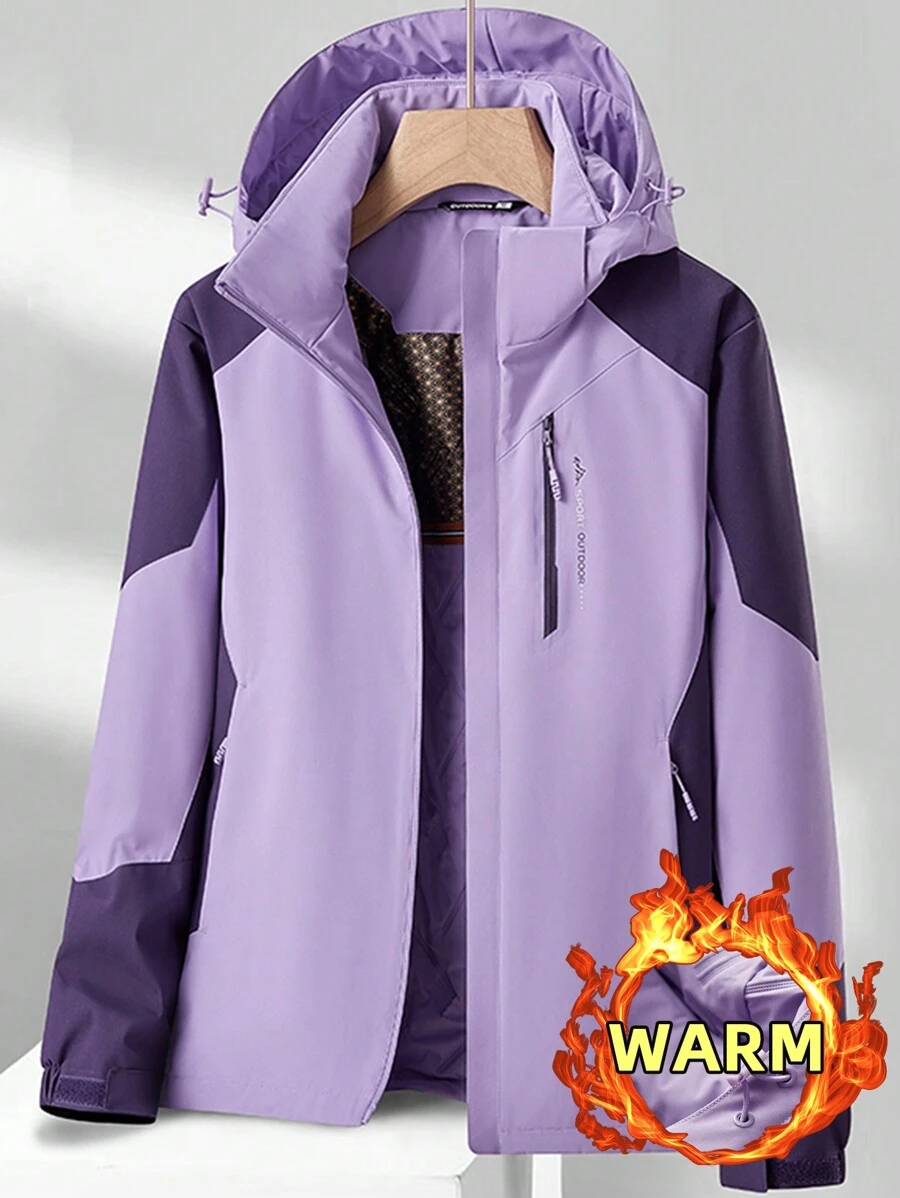 Women's Outdoor Windbreaker Jacket, Thicken Suitable For Hiking, Camping, Outdoor Work