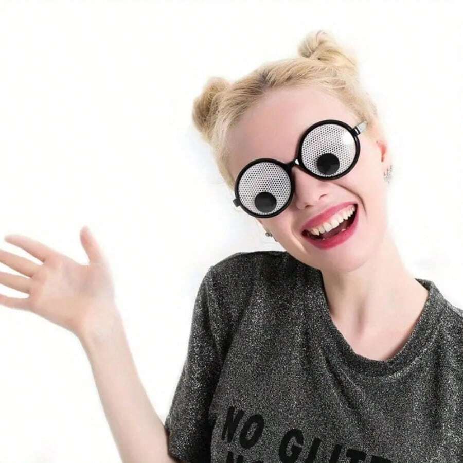 1pc Funny Googly Eye Glasses, Halloween Gag Prop, Christmas Photo Booth Accessory, LARP Party Supply, Stage Performance Decoration