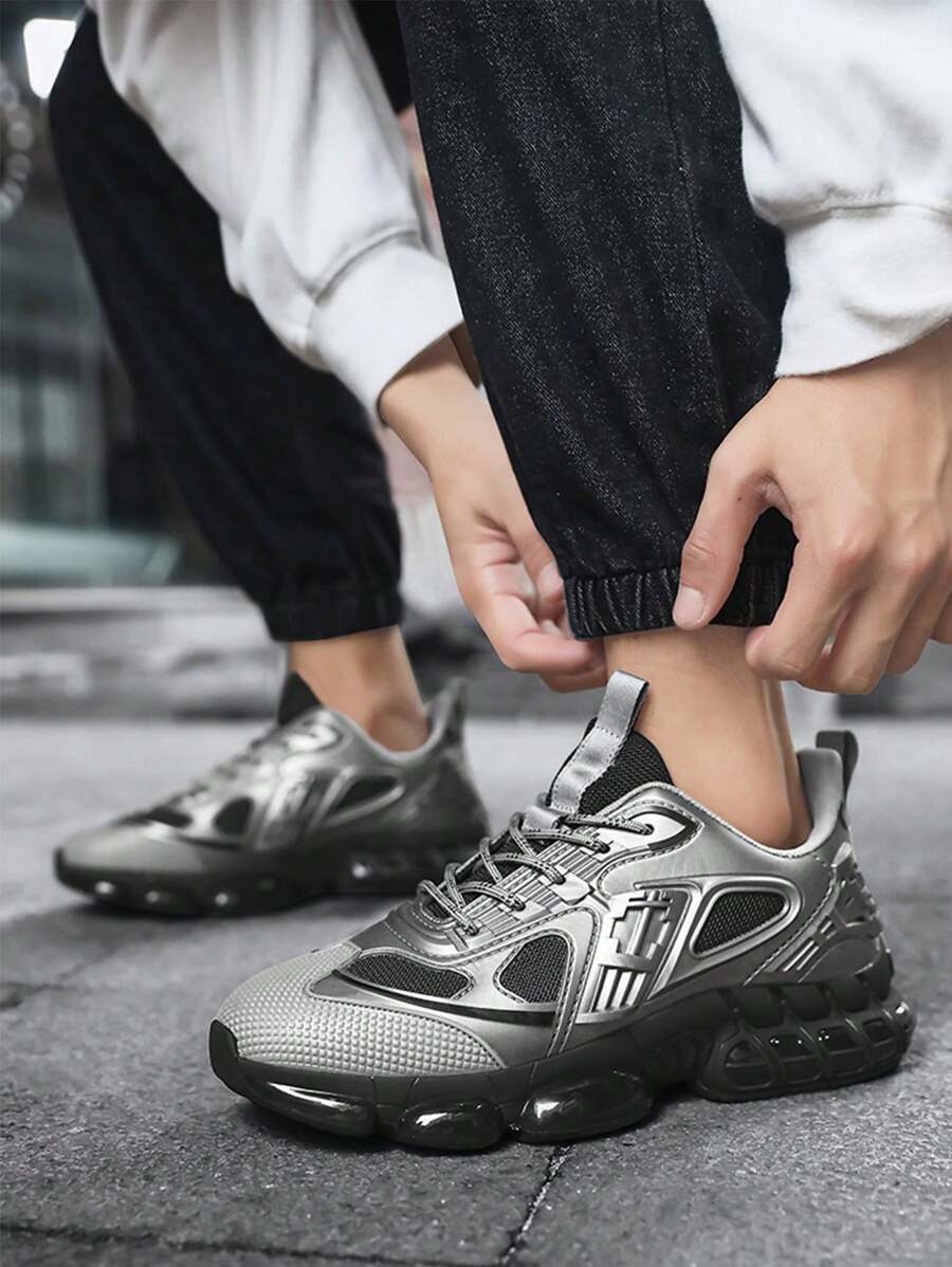 New High Quality Men's Fashionable Casual Versatile Breathable Low-Top Sneakers, Non-Slip Wear-Resistant Shock-Absorbing Running Shoes, Mesh Shoes Suitable For Men's Outdoor Activities