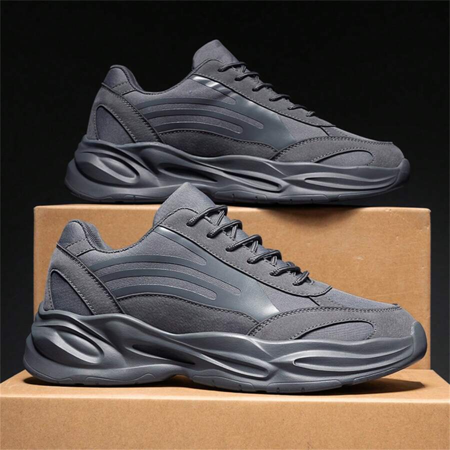 GNVA Men's Winter Versatile Casual Fashion Sports Chunky Sneakers, Anti-Slip Wear-Resistant Height Increasing Athletic Shoes