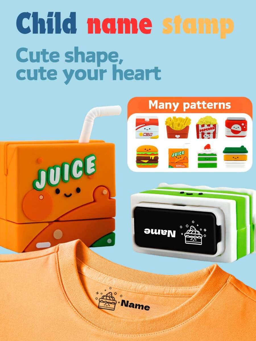 Sello con el nombre del niño a prueba de agua e incoloro, pegatina con nombre de guardería, suministros de entrada con sello de nombre de bebé, sello para ropa de bebé, material saludable para usar con confianza, patrón de dibujos animados + nombre exclusivo, decoraciones familiares para baby shower, regalos de Nochevieja, regalos de vuelta al cole, regalos de invierno, regalos del Día de San Valentín para niño y niña