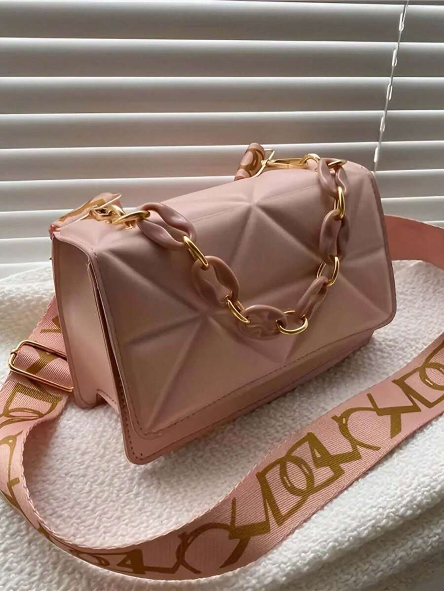 1set High Fashion Embossed Crossbody Bag, Flap Shoulder Bag, Women Casual Handbag & Wallet