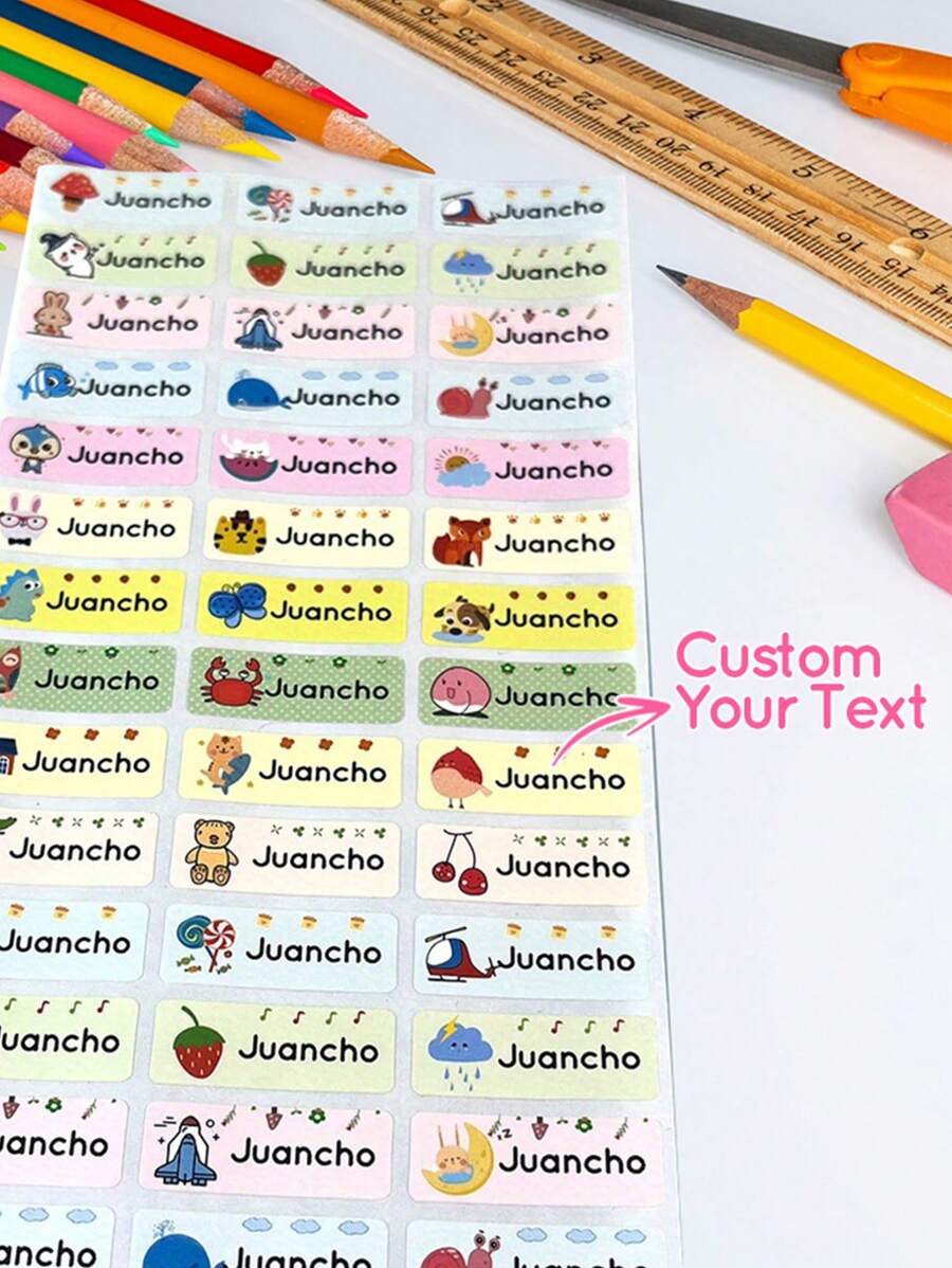 60 stuks / 120 stuks / 180 stuks / 240 stuks Aangepaste naamstickers Aangepaste stickers Labels Kinderen Schoolbenodigdheden Waterfles Potlood Babyshower Familiedecoraties Geschenken Winteravondgeschenken Terug naar school Wintercadeau-ideeën Jongen Meisje Valentijnsdag