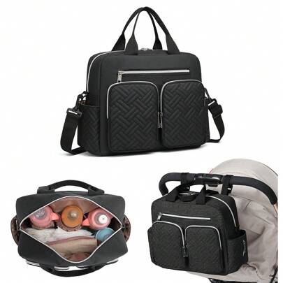 KONO Diaper Bag With Insulated Pockets Lightweight Travel Nappy Tote Convertible Messenger For Mom And Dad Baby Changing Weekender