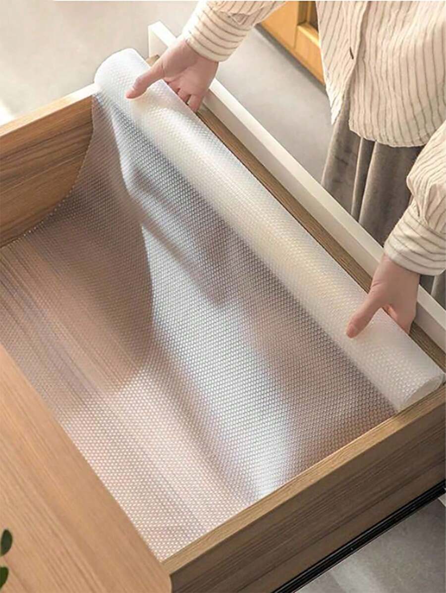 1 pieza casa usar EVA semitransparente Armario Alfombra, impermeable, antihumedad, a prueba de aceite, A prueba de moho Cajón Alfombra, adecuado para cocina Armario recubrimiento con Vajilla Almohadilla de mesa