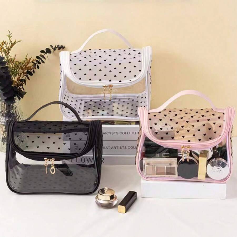 1 st. Nieuwe Transparante Mesh Make-up Tas, Waterdichte Reis Toilettas, Grote Capaciteit Organizer Tote Bag, Cadeau Voor Vrienden